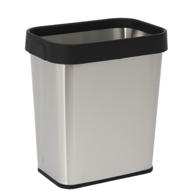 12L Square Office Stainless Steel Trash Cans