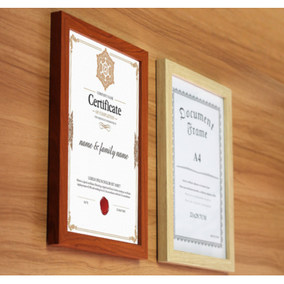 A4 certificate frame, wooden A3 business license photo frame, 8-inch creative swing wall